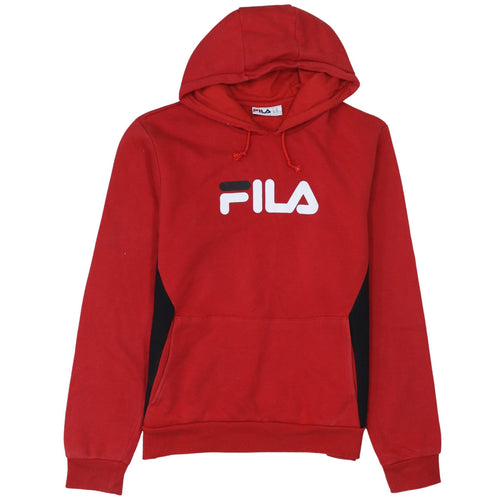 FILA Men's Red 2XL Pullover Hoodie with Logo Design