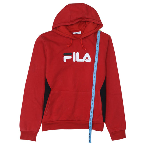 FILA Men's Red 2XL Pullover Hoodie with Logo Design