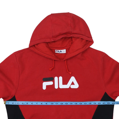 FILA Men's Red 2XL Pullover Hoodie with Logo Design
