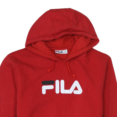 FILA Men's Red 2XL Pullover Hoodie with Logo Design