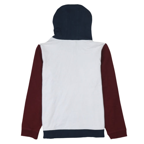 U.S. Polo Assn. Womens White Hoodie L Colourblock Graphic Print