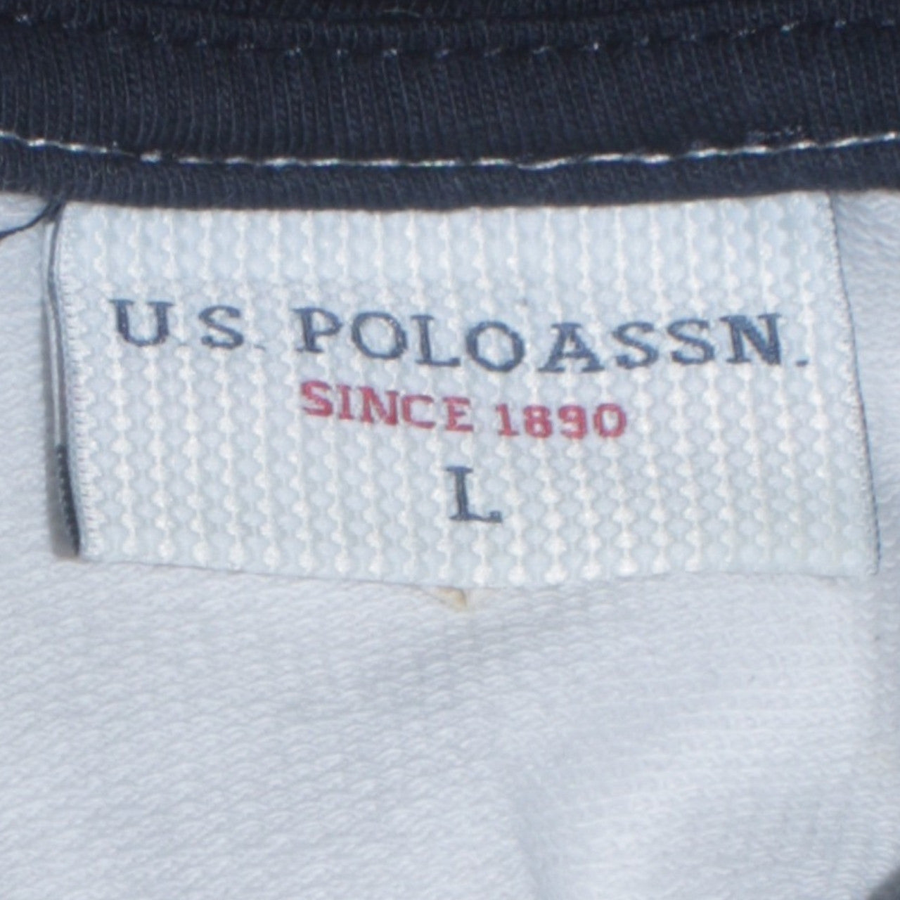 U.S. Polo Assn. Womens White Hoodie L Colourblock Graphic Print