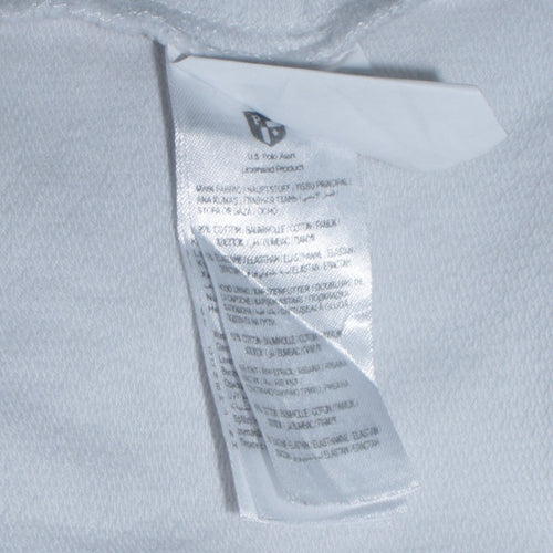 U.S. Polo Assn. Womens White Hoodie L Colourblock Graphic Print