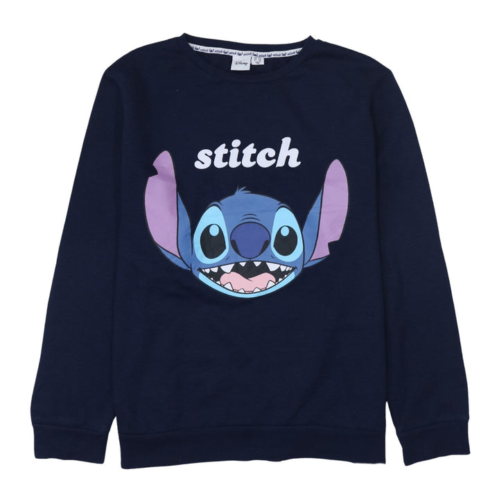 Disney Womens Navy Blue Stitch Sweatshirt Size 18/20 Pullover