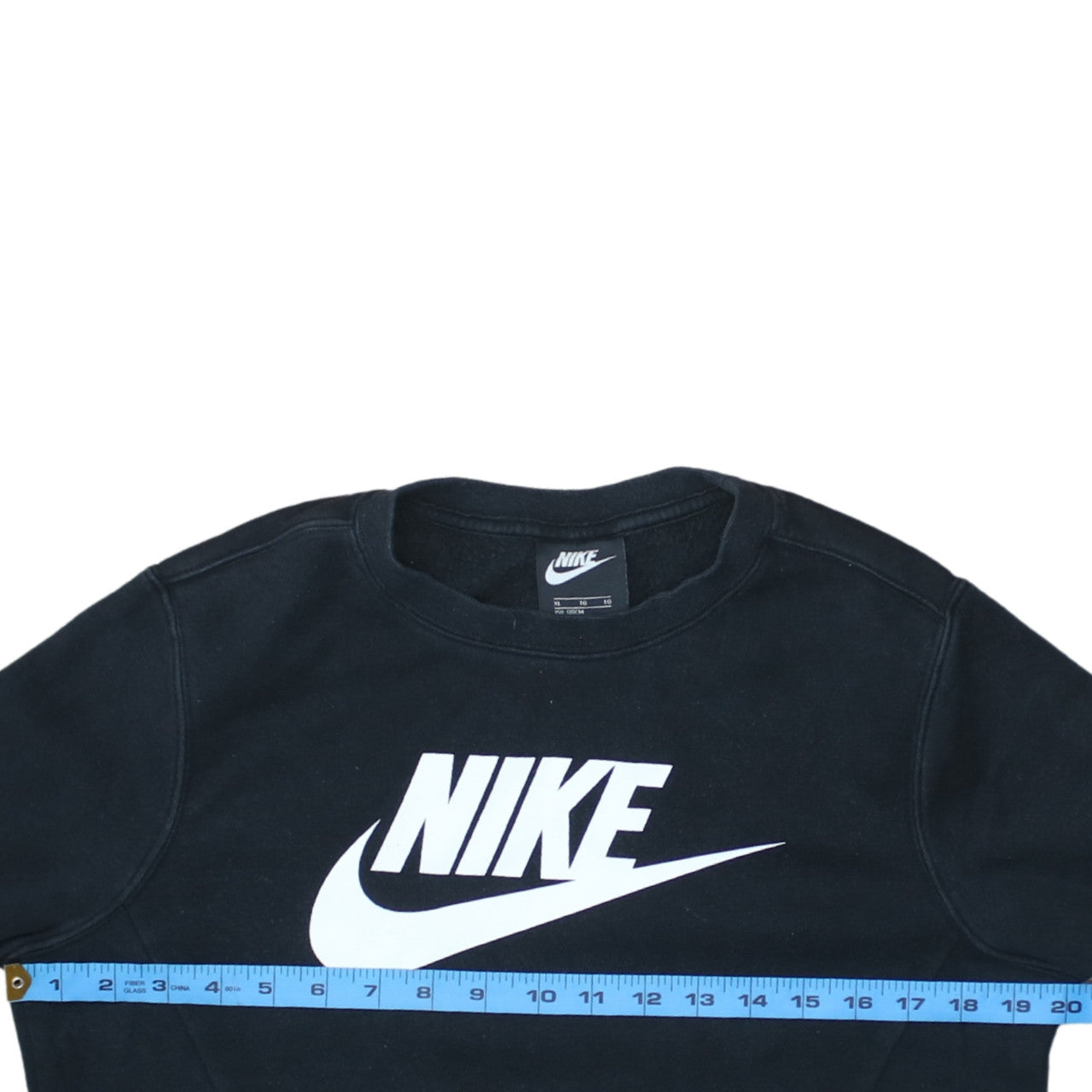 Nike Boys Black XL Fleece Pullover Sweatshirt with Logo Print