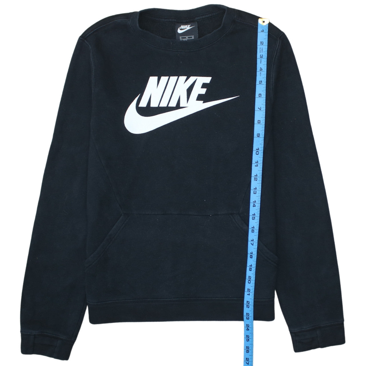 Nike Boys Black XL Fleece Pullover Sweatshirt with Logo Print