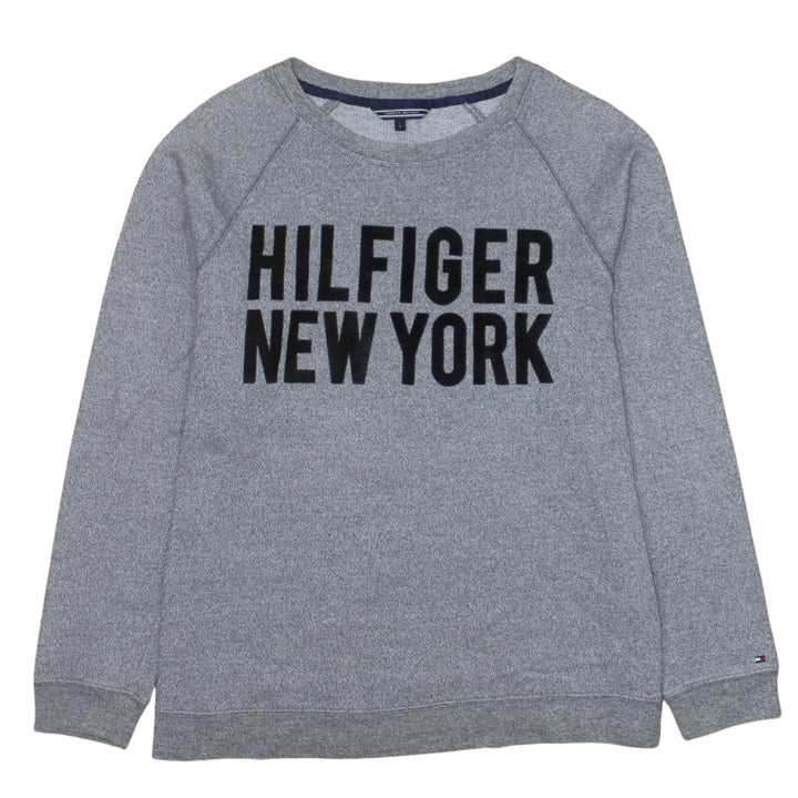 Tommy Hilfiger Men's Grey L Crew Neck Logo Pullover Sweatshirt