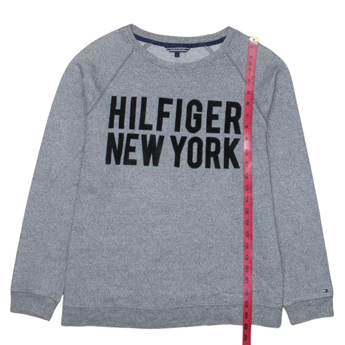 Tommy Hilfiger Men's Grey L Crew Neck Logo Pullover Sweatshirt