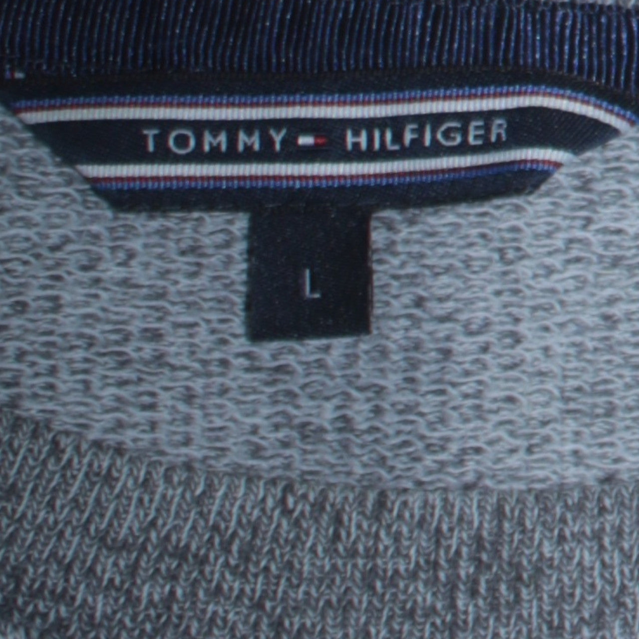 Tommy Hilfiger Men's Grey L Crew Neck Logo Pullover Sweatshirt