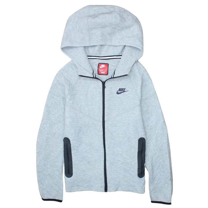 Nike Boys Grey Full Zip Hoodie Size L 147-158cm Fleece Sweatshirt
