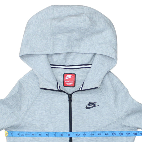 Nike Boys Grey Full Zip Hoodie Size L 147-158cm Fleece Sweatshirt