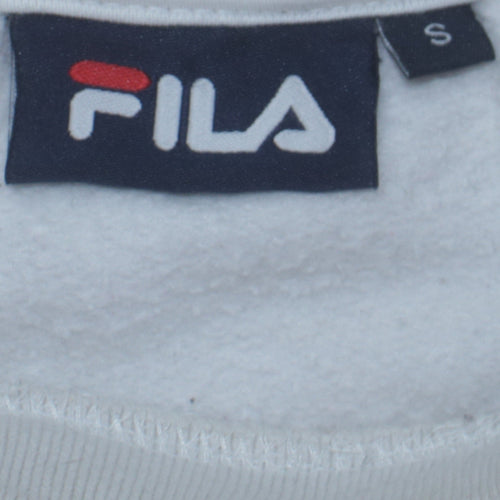 Fila Womens White Gold Logo Crew Neck Pullover Sweatshirt S