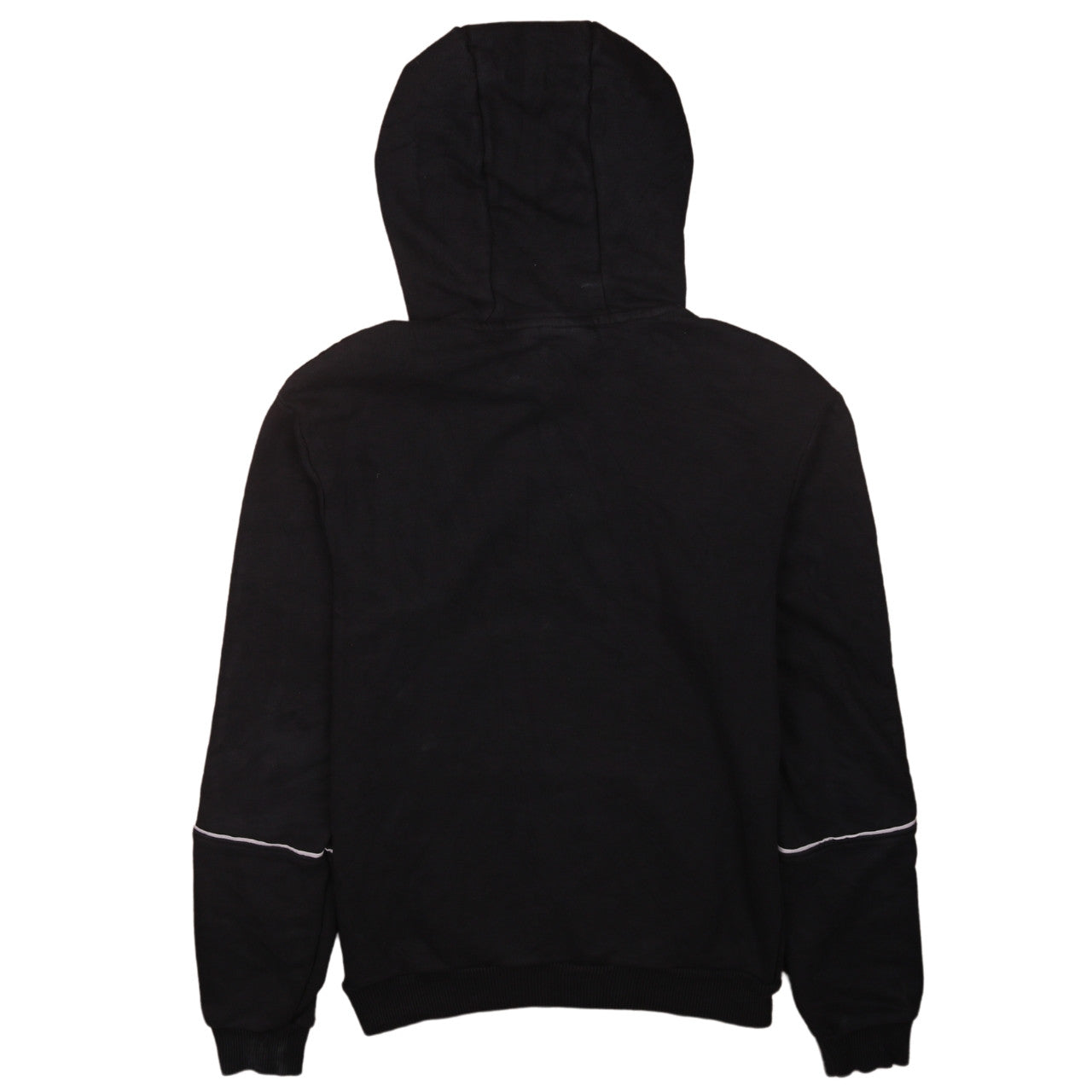 FILA Men's Black XS Pullover Hoodie with Logo Tape Trim