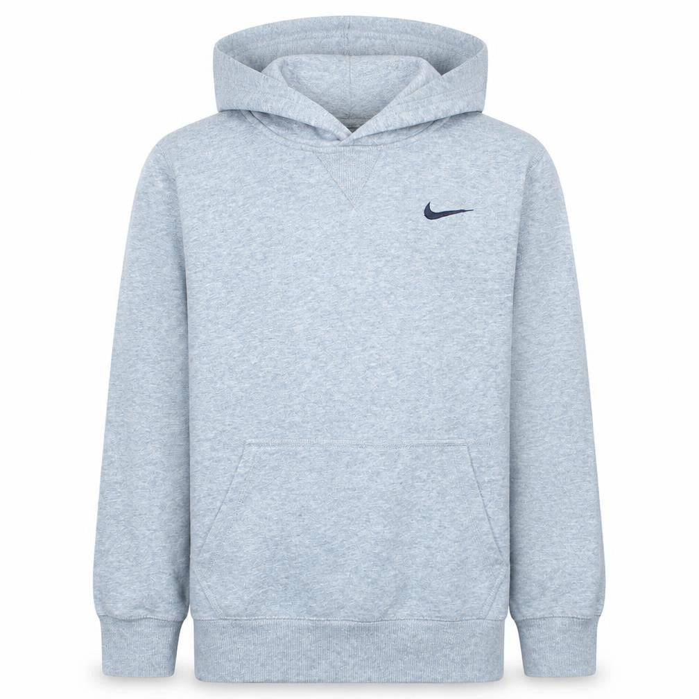 Front view of Nike boys’ grey pullover hoodie, size 12-13, years fleece sweatshirt