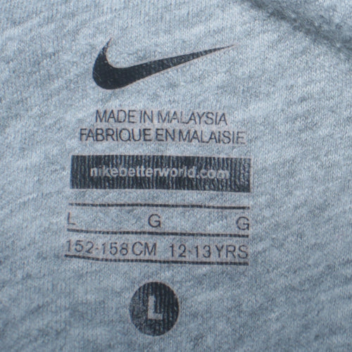Nike Boys Grey Pullover Hoodie Size 12-13 Years Fleece Sweatshirt