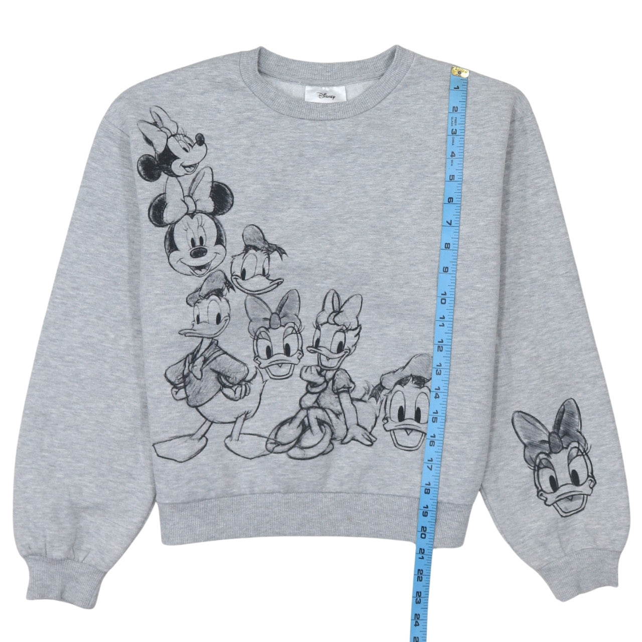Disney Women Grey Sweatshirt Small Mickey & Friends Crew Neck Pullover