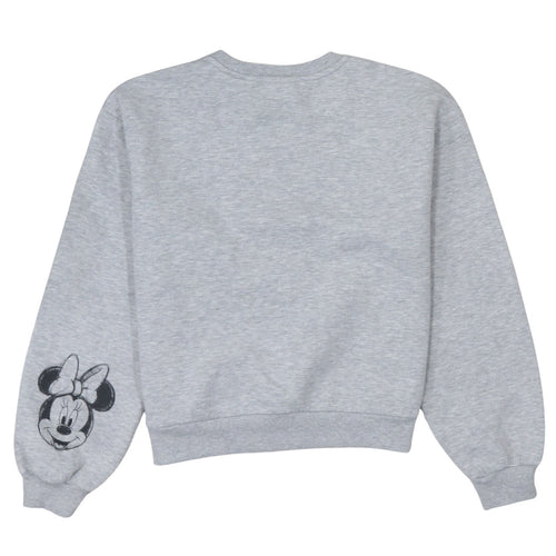 Disney Women Grey Sweatshirt Small Mickey & Friends Crew Neck Pullover