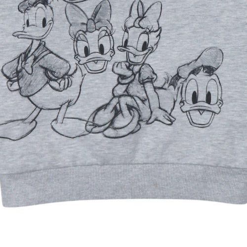 Disney Women Grey Sweatshirt Small Mickey & Friends Crew Neck Pullover