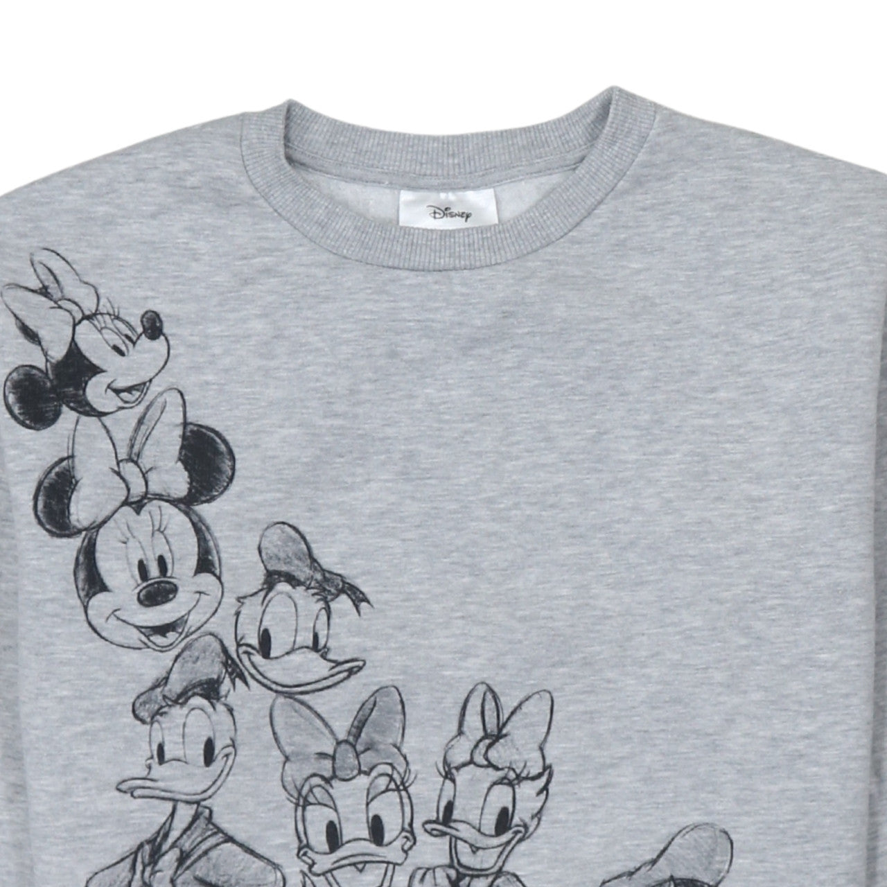 Disney Women Grey Sweatshirt Small Mickey & Friends Crew Neck Pullover
