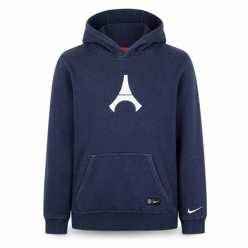 Nike Boys Blue Pullover Hoodie 13-15 Years PSG Logo Fleece Sweatshirt