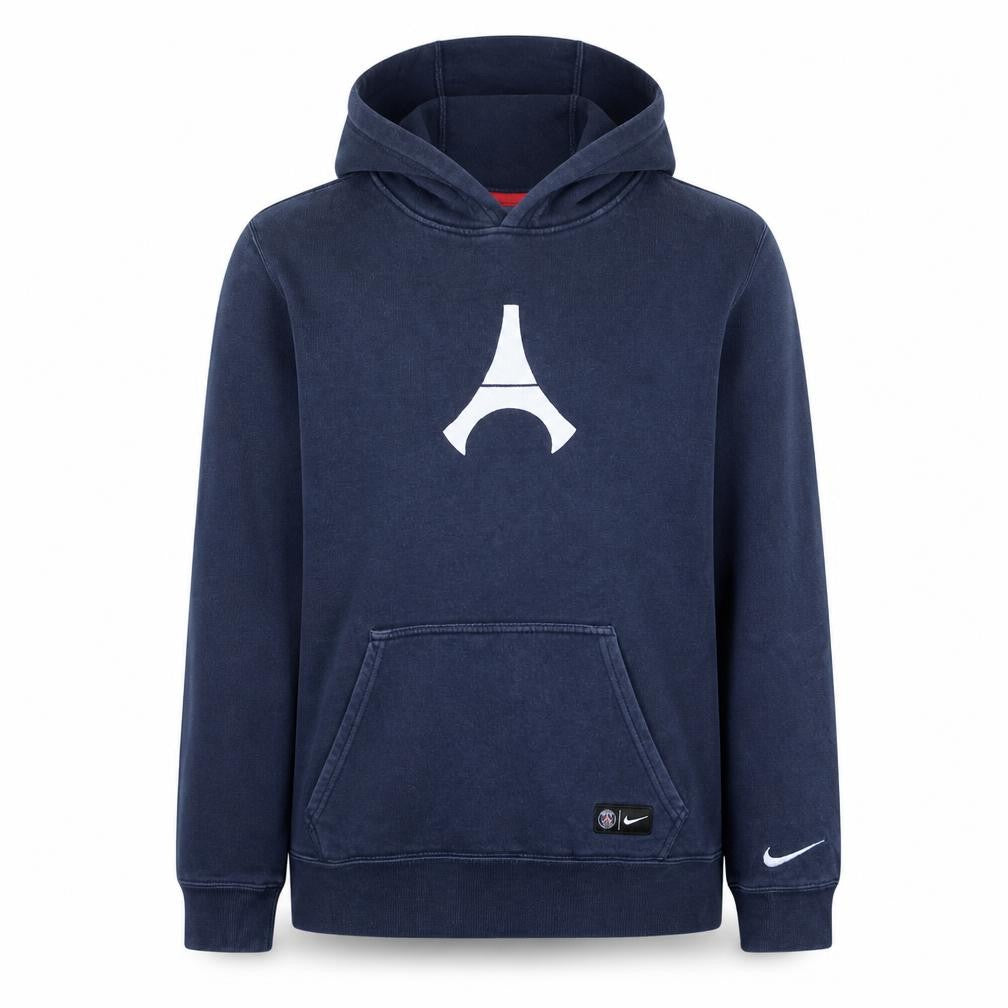 Nike Boys Blue Pullover Hoodie 13-15 Years PSG Logo Fleece Sweatshirt