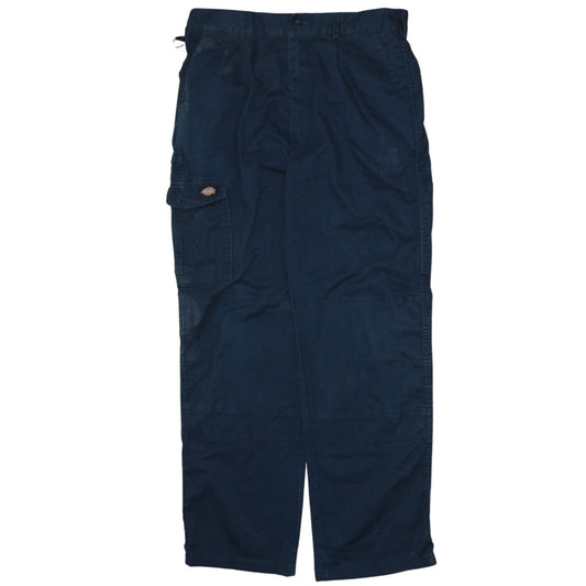 Dickies Men’s Blue Cargo Work Trousers 34R Cotton Regular Fit
