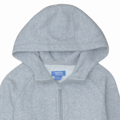 Adidas Women’s Grey Full Zip Hoodie Size L Classic Fit