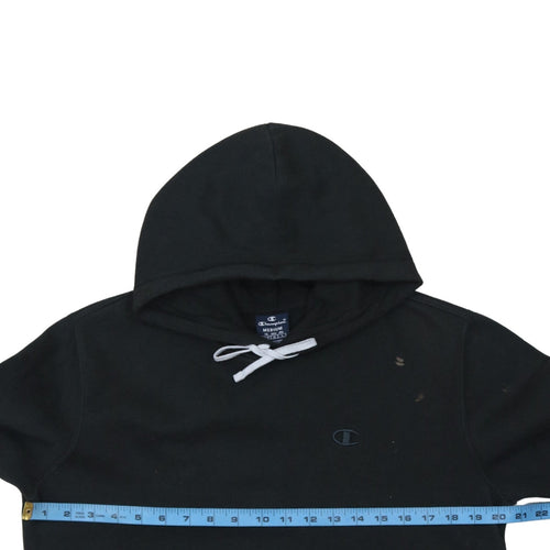 Champion Men Black Pullover Hoodie Medium Regular Fit Fleece