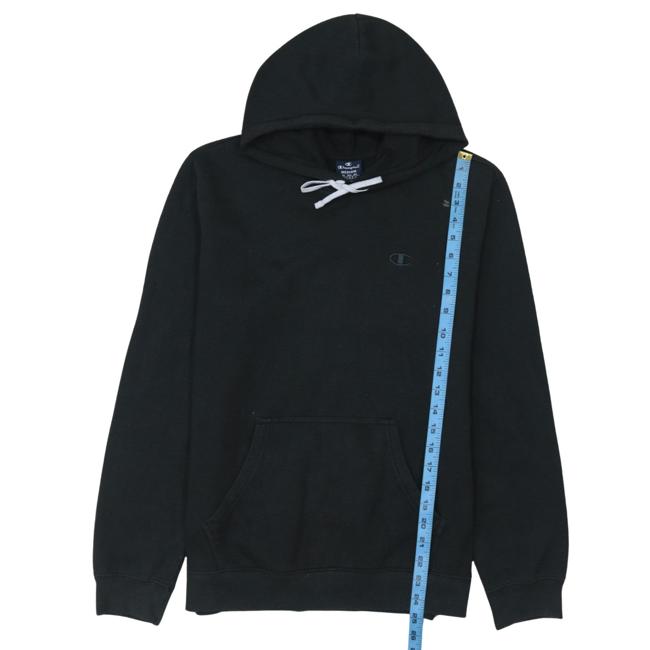 Champion Men Black Pullover Hoodie Medium Regular Fit Fleece