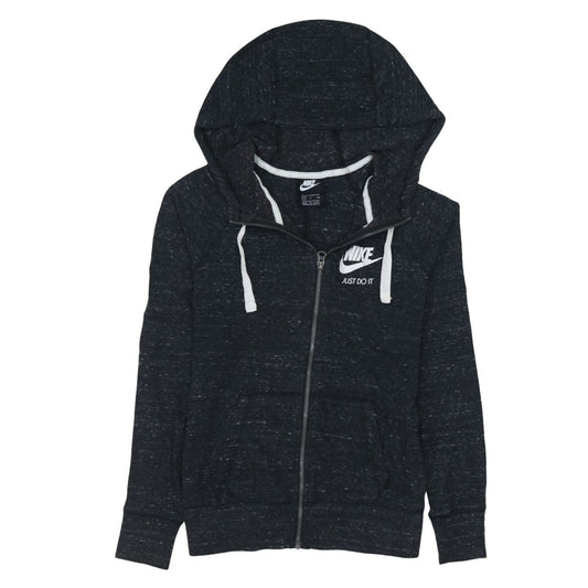 Nike Women's Black Full Zip Hoodie Small Cotton Blend Just Do It