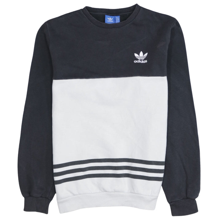 Adidas Men's Black & White Crew Neck Pullover Sweatshirt Size S