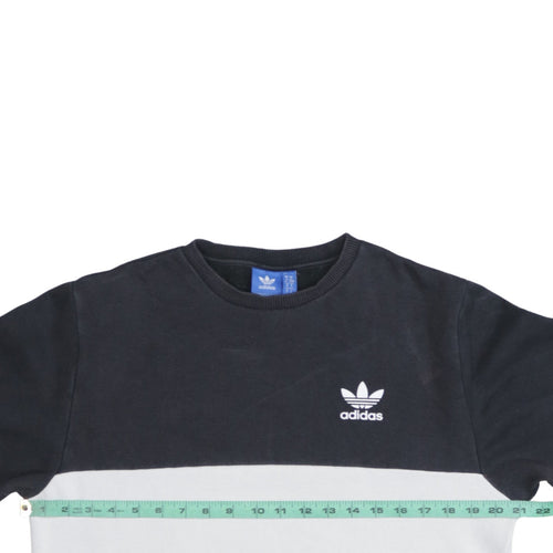 Adidas Men's Black & White Crew Neck Pullover Sweatshirt Size S