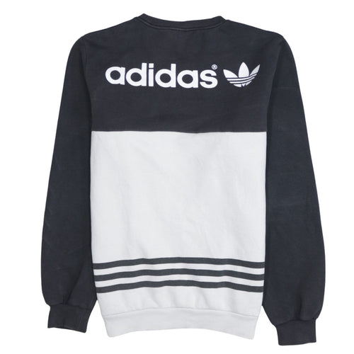 Adidas Men's Black & White Crew Neck Pullover Sweatshirt Size S