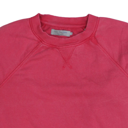 Calvin Klein Jeans Men's Pink Regular Fit Cotton Sweatshirt S