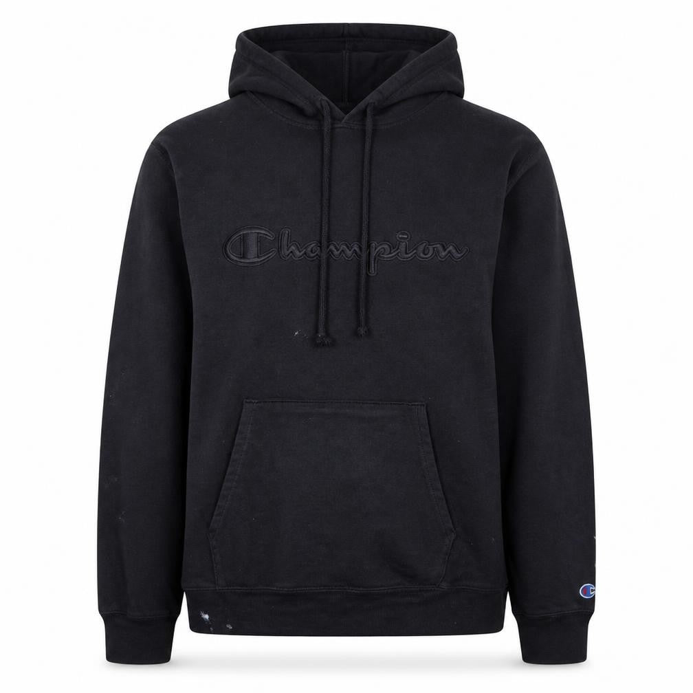 Champion Men’s Black Pullover Hoodie XL Embroidered Logo Fleece