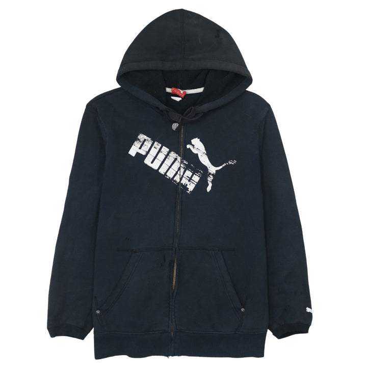Puma Mens Black Full Zip Hoodie M Graphic Sports Fleece