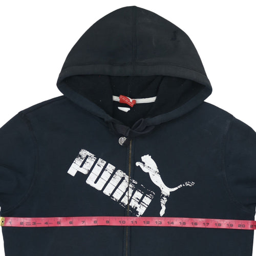 Puma Mens Black Full Zip Hoodie M Graphic Sports Fleece