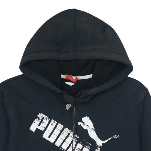 Puma Mens Black Full Zip Hoodie M Graphic Sports Fleece