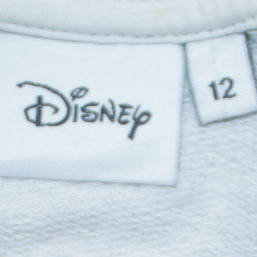 Disney Womens Grey Mickey & Minnie Mouse Pullover Sweatshirt Size 12