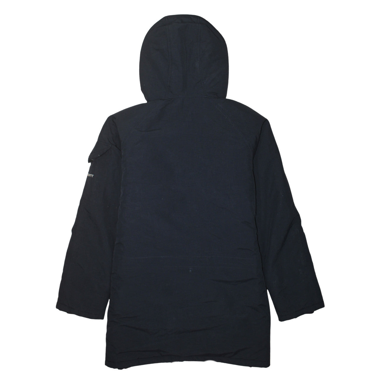 Carhartt Men's Black Nylon Hooded Fur Trim Parka Coat Size M