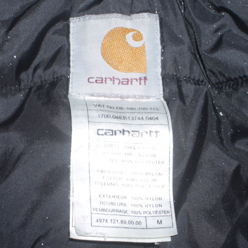 Carhartt Men's Black Nylon Hooded Fur Trim Parka Coat Size M