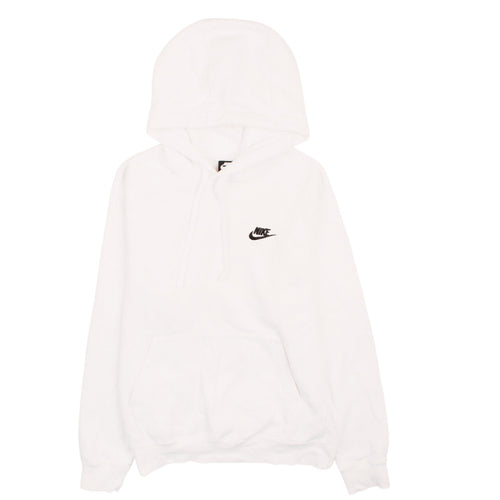 Nike Men's White Pullover Hoodie Small Cotton Fleece Sweater