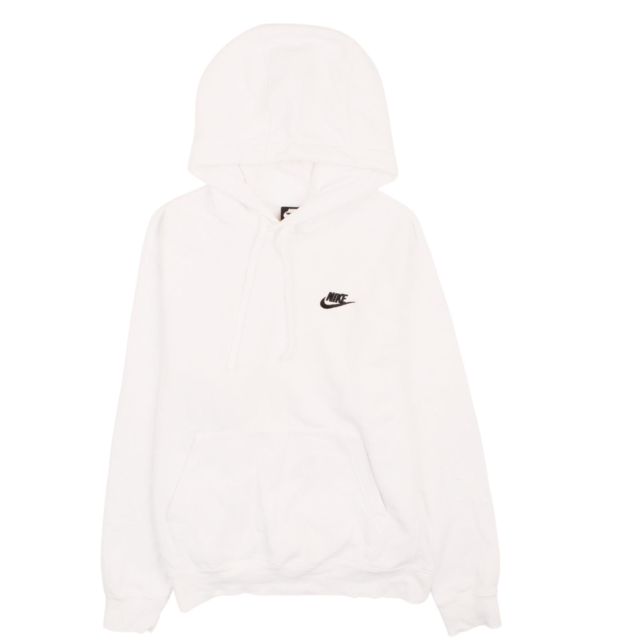 Nike Men's White Pullover Hoodie Small Cotton Fleece Sweater