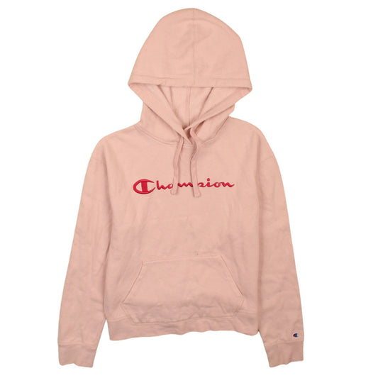 Champion Women's Pink Pullover Hoodie Small Embroidered Logo Sweatshirt
