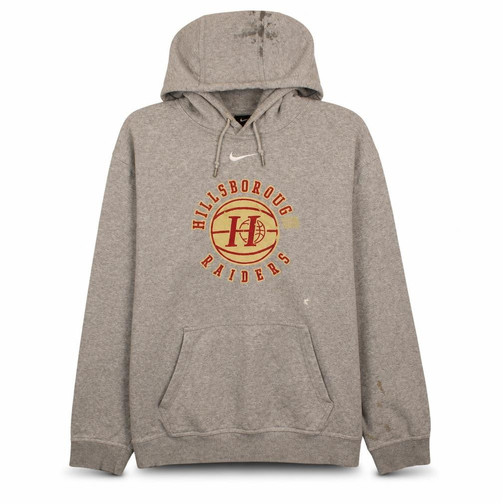 Front view of Nike Men's Grey XL Hillsborough Raiders Pullover Hoodie