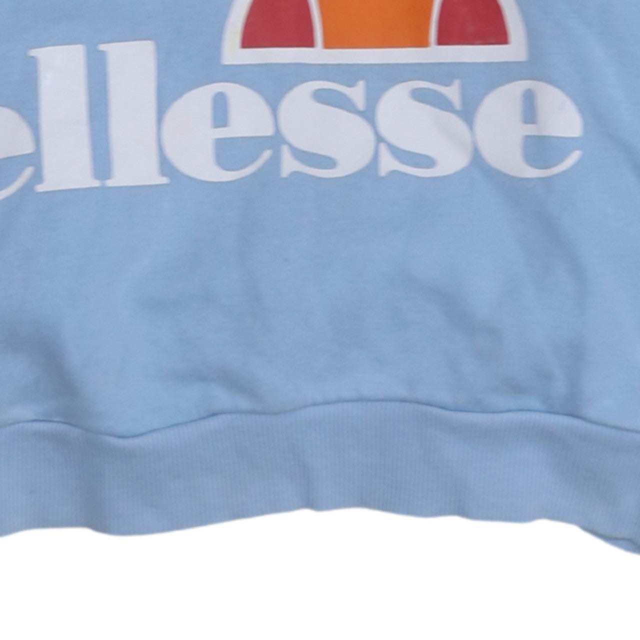 Ellesse Women's Blue Cropped Hoodie Size 12 Cotton Logo Pullover