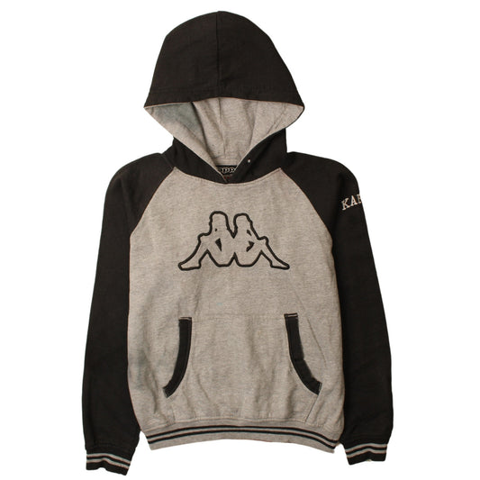 Kappa Men's Grey Small Pullover Hoodie with Logo Design