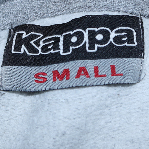 Kappa Men's Grey Small Pullover Hoodie with Logo Design