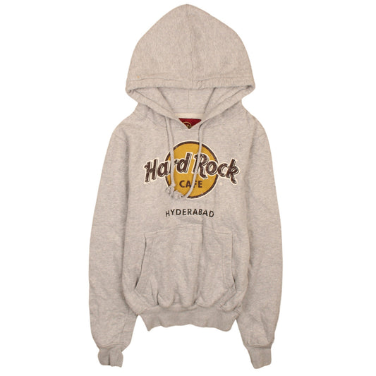 Hard Rock Cafe Hyderabad Grey Pullover Hoodie XS Men's Graphic Sweatshirt