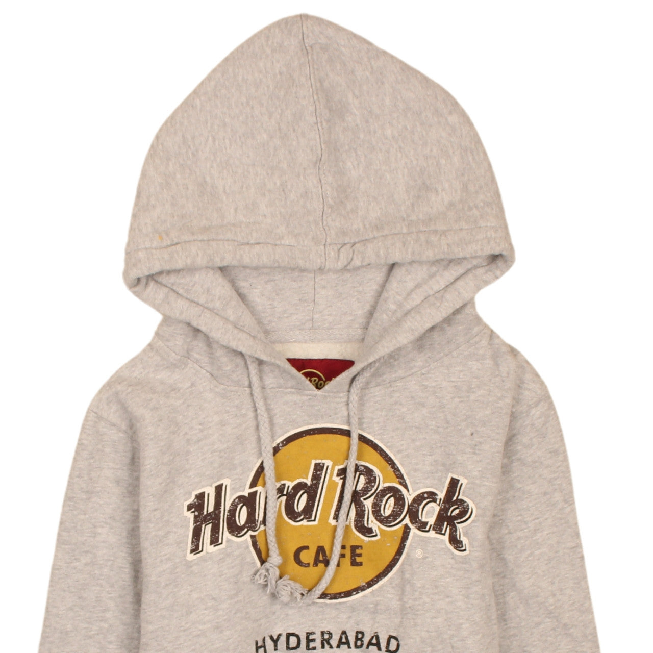 Hard Rock Cafe Hyderabad Grey Pullover Hoodie XS Men's Graphic Sweatshirt
